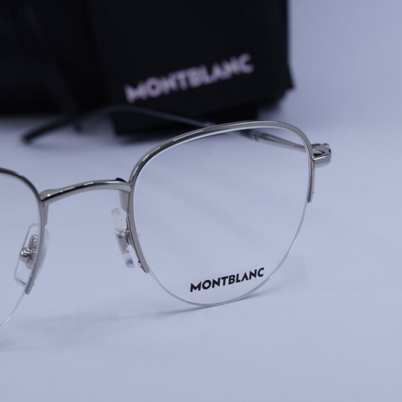 Montblanc MB0129O 001 Geometric Eyeglasses 49mm – Silver - Picture 7 of 10